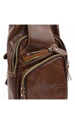 Коричневый мужской кожаный слинг Vintage 14873