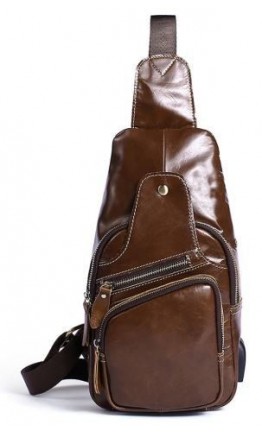 Коричневый мужской кожаный слинг Vintage 14873