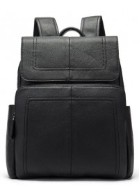 Черный мужской кожаный удобный рюкзак 14891
