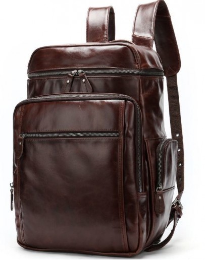 Фотография Вместительный мужской кожаный рюкзак Vintage 14892
