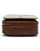 Фотография Мужская компактная кожаная коричневая сумка Vintage 14898