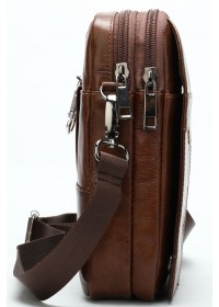 Мужская компактная кожаная коричневая сумка Vintage 14898