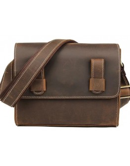Небольшая корчиневая винтажная сумка на плечо унисекс Vintage 14980