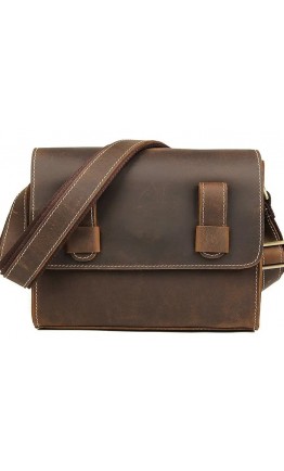Небольшая корчиневая винтажная сумка на плечо унисекс Vintage 14980