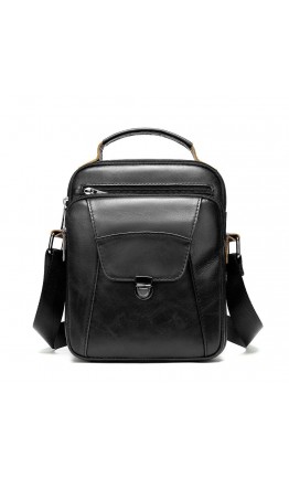 Черная мужская сумка в руку и на плечо Vintage 14995