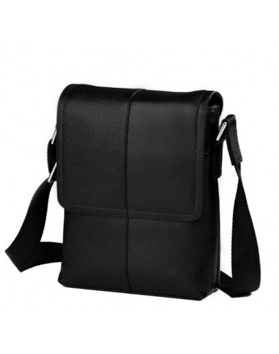 Фотография Повседневная черная сумка мужская на плечо 1506-1