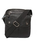 Фотография Повседневная мужская стильная кожаная сумка на плечо 7153 черная