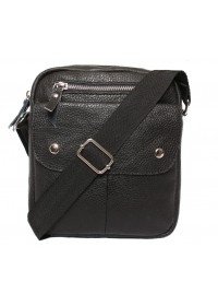 Повседневная мужская стильная кожаная сумка на плечо 7153 черная