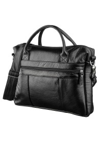 Черная мужская сумка из мягкой натуральной кожи SHVIGEL 15306