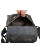 Фотография Мужская повседневная кожаная сумка на плечо 7154 черная
