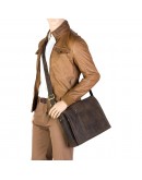Фотография Большая коричневая винтажная сумка на плечо Visconti 16072 Foster (L) (Oil Brown)