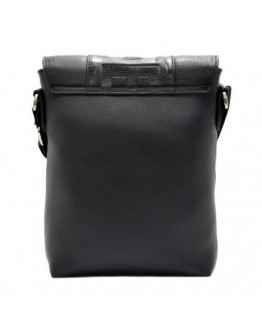 Кожаная черная мужская сумка на плечо DESISAN 1612-01