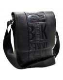 Фотография Кожаная черная мужская сумка на плечо DESISAN 1612-01