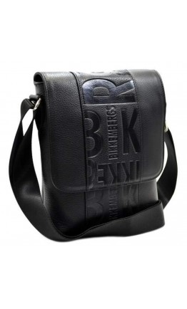 Кожаная черная мужская сумка на плечо DESISAN 1612-01