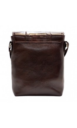 Кожаная коричневая мужская сумка на плечо DESISAN 1612-019
