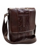 Фотография Кожаная коричневая мужская сумка на плечо DESISAN 1612-019