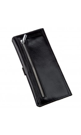 Кожаный мужской черный бумажник SHVIGEL 16204