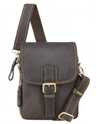 Фотография Темно-коричневая небольшая мужская сумка Visconti 16208 Jules (Oil Brown)