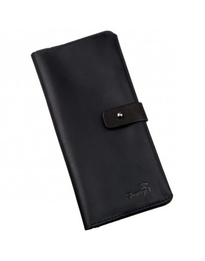 Фотография Кожаный мужской черный винтажный бумажник SHVIGEL 16209