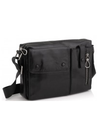 Черная сумка на плечо кожаная Tiding Bag 1628A