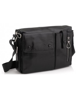 Черная сумка на плечо кожаная Tiding Bag 1628A