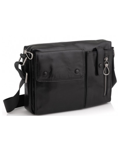 Фотография Черная сумка на плечо кожаная Tiding Bag 1628A