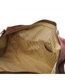 Фотография Дорожная темно - коричневая кожаная фирменная сумка-даффл Tuscany Leather Lisbona TL141657 bbrown