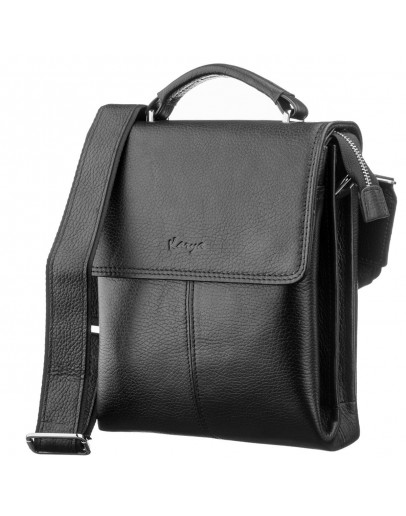 Фотография Мужская кожаная черная сумка - барсетка KARYA 17223
