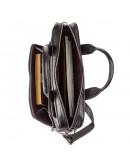 Фотография Черная мужская деловая кожаная фирменная сумка KARYA 17285