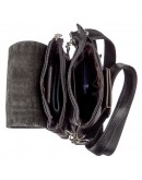 Фотография Черная кожаная небольшая барсетка - сумка KARYA 17360