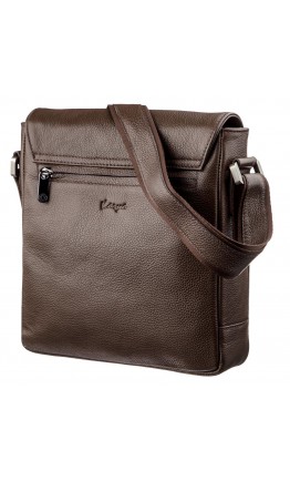Мужская коричневая сумка на плечо с клапаном KARYA 17383