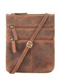Рыжая сумка на плечо Visconti 18606 Slim Bag (Oil Tan)
