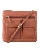Фотография Мужская рыжая сумка на плечо Visconti 18608 Slim Bag (Brown)
