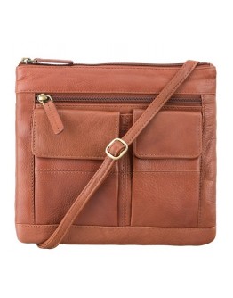 Мужская рыжая сумка на плечо Visconti 18608 Slim Bag (Brown)