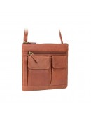 Фотография Мужская рыжая сумка на плечо Visconti 18608 Slim Bag (Brown)
