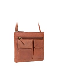 Мужская рыжая сумка на плечо Visconti 18608 Slim Bag (Brown)