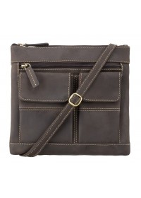 Темно-коричневая сумка на плечо Visconti 18608 Slim Bag (Oil Brown)