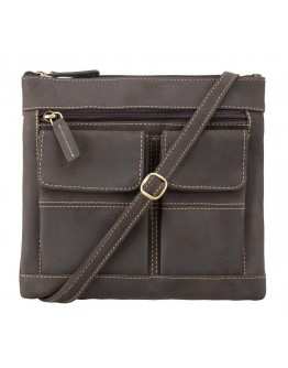 Темно-коричневая сумка на плечо Visconti 18608 Slim Bag (Oil Brown)