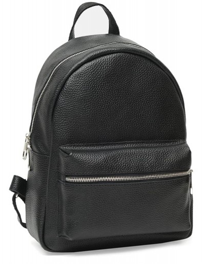 Фотография Черный кожаный женский рюкзак Ricco Grande 1l655-black