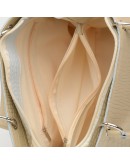 Фотография Кожаная женская бежевая сумка c тиснением Ricco Grande 1l797rep-beige