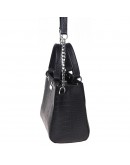 Фотография Кожаная женская черная сумка с тиснением Ricco Grande 1l797rep-black