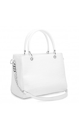 Женская белая кожаная сумка Ricco Grande 1l797rep-white
