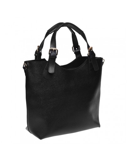 Фотография Женская черная кожаная сумка Ricco Grande 1L848-black