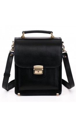 Кожаная черная мужская сумка - барсетка Manufatto 1spb-black