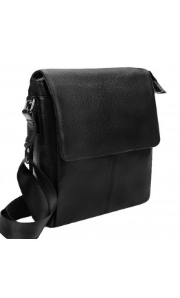 Мужская черная кожаная сумка на плечо Borsa Leather 1t8871-black