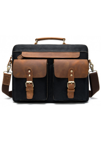 Мужская сумка портфель с кожаными вставками Vintage 20002
