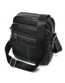 Фотография Кожаная черная мужская сумка на плечо Vintage 20018