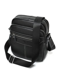 Кожаная черная мужская сумка на плечо Vintage 20018
