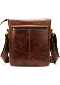 Мужская кожаная коричневая сумка через плечо Vintage 20029