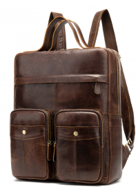 Кожаный коричневый рюкзак - сумка для ноутбука Vintage 20035 